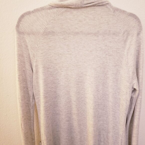 Athleta Lt Grey Drape Neck Open Front Jacket with Pockets/Thumbholes XS EUC - Picture 6 of 8